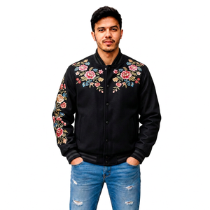 Veste universitaire personnalisée avec patchs sur les manches, fabricant de vêtements streetwear, vêtements d'extérieur, vente en gros, fournisseur de vêtements à marque privée - Product Image 1