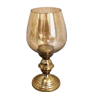 Elegante Portavelas de Vidrio con Acabado Dorado Hecho a Mano para Decoración de Mesa de Boda y Fiestas, Accesorio de Decoración para el Hogar - Product Image 6