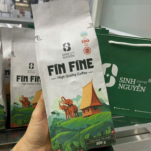 Grains de café 100% Robusta caféinés Phin Espresso Torréfaction Full City Premium Marque Blanche Vente en Gros Sac de 1Kg Fournisseur Vietnamien - Product Image 1