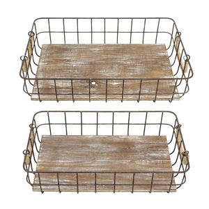 Panier de rangement métallique robuste et large, organisateur de rayonnage en fil métallique robuste - Product Image 1