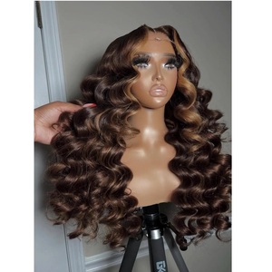 Peluca de Cabello Humano de 24 Pulgadas de Calidad de Exportación para Mujer, Peluca sin Pegamento con Encaje HD y Cabello de Bebé, Acabado Natural, Disponible para la Venta - Product Image 1