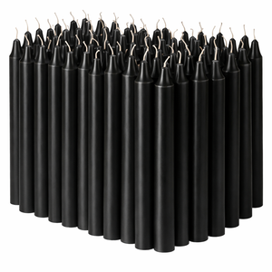 Bougies droites noires de 4 pouces, faites à la main en cire de paraffine, bougies religieuses pour les fêtes, écologiques, parfumées aux fleurs, Noël - Product Image 2