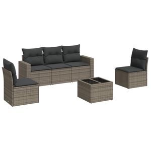 Grand ensemble de canapés de jardin modulaires en rotin PE gris, mobilier d'extérieur modulaire haut de gamme - Product Image 2