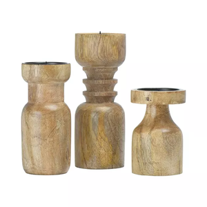 Support de bougie en bois de manguier pour centres de table, décoration, vente en gros, prix bas, supports de bougies faits à la main en bois d'acacia pour bougies chauffe-plat - Product Image 1