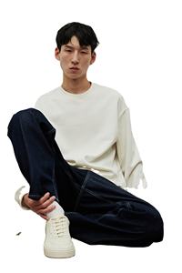 Coton mélangé personnalisé de qualité supérieure pour hommes, manches longues, imprimé ODM, coupe ample, col côtelé, ivoire, 100% coton, collection hiver - Product Image 6