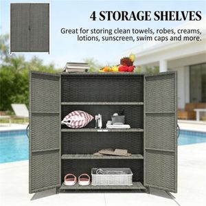 Armadio da Esterno Grigio Scuro con Pratica Piattaforma per Organizzazione - Product Image 3