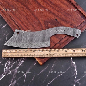 UA Supplies DIY Hoja de cuchillo de acero de Damasco tipo Drop Point, espesor de 0.5mm, filo recto, para EDC y cocina, OEM personalizable, Full Tang - Product Image 4