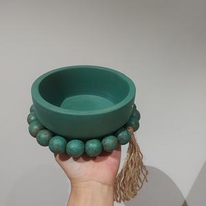 Bol en bois perlé bol perlé en bois décoratif bol de service perlé pour décor de cuisine de ferme fabriqué au Vietnam - Product Image 2