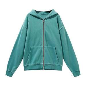 Haut tricoté personnalisé pour femme avec fermeture éclair intégrale, sweat à capuche sport personnalisé, pull tricoté à capuche - Product Image 3