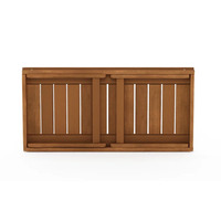 Table basse rectangulaire pliable en bois massif pour extérieur, moderne, facile à assembler, construction étanche, solution de rangement simple pour