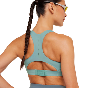 Custom Logo Women GS Storm Blue Running <b>Bra</b> Nylon Spandex Medium Support <b>Racerback</b> Athletic Yoga Top Gym Fitness Workout Wear - Product Image 4