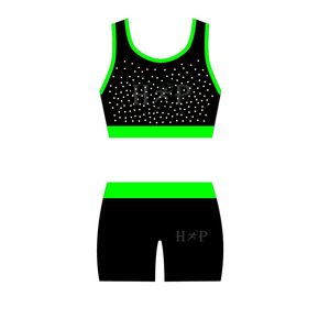 Ensemble de vêtements d'entraînement pour équipe de danse féminine, vêtements d'entraînement pour cheerleading, uniformes d'entraînement pour cheerleading, vêtements d'entraînement pour cheerleading à séchage rapide - Product Image 2