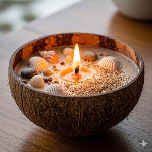 Velas Ecológicas Hechas a Mano en Recipientes de Cáscara de Coco |   Fabricante y Proveedor Mayorista de Vietnam - Product Image 6
