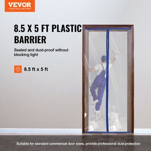 8.5X5 Ft riutilizzabile chiusura automatica magnetica cerniera PE costruzione porta Kit barriera antipolvere per soggiorno barriera del suono - Product Image 2
