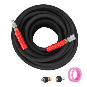 Tubo per Idropulitrice Senza Pieghe 100FT 3/8'' Maschio 14.8 3/8'' Femmina 15, Raggio di Piegatura 4.9FT per la Maggior Parte delle Idropulitrici ad Alta Pressione - Product Image 1