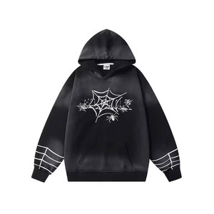 Sudadera con Capucha de Moda para Hombre y Mujer, Estilo Urbano, Cálida para Invierno, con Diseño de Araña, Manga Larga, Lavado Ácido, Bordada, Personalizable - Product Image 6
