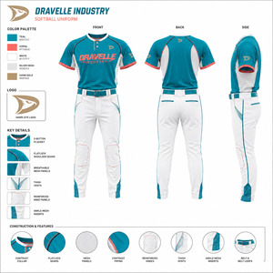 Premium Men's <b>Softball</b> <b>Uniform</b> <b>Custom</b> Team Jersey Integrated Belt Loop Double Layer Reinforced Knee Pants Pro Durability Set - Product Image 5