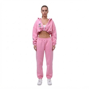 Sudadera Rosa Oversize con Capucha para Mujer, de Forro Polar Liso, Hombros Caídos, Manga Larga, para Invierno - Product Image 1