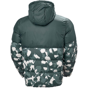 Men's Green <b>Thin</b> Winter Puffer <b>Jacket</b> <b>Waterproof</b> Reversible Windproof Polyester Casual Hip Hop Regular Fit Zipper Closure - Product Image 5