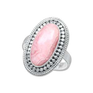 Bague classique en argent massif 925 pour femmes, bijoux en argent sterling 925 avec pierre précieuse rhodochrosite, style bohème, bague faite à la main, cadeau - Product Image 4