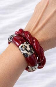 Latest Handmade Epoxy Resin Brass Bangle Stack for Women Wedding Party Festive New Arrival Luxurious Fashion Jewelry <b>Bracelet</b> - Product Image 5