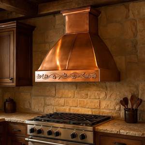 Campana Extractora de Cobre Sofisticada, Cubierta de Ventilación Premium, Hecha a Mano, Decorativa para Cocina, Acabado Artesanal en Metal de Cobre - Product Image 1