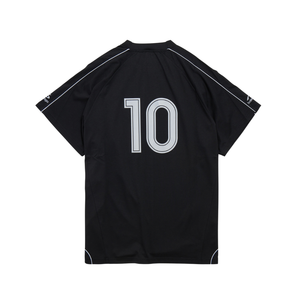 Maillot de football à manches courtes, col ras du cou, imprimé numéro 10, noir, 100 % polyester, séchage rapide, pour équipe - Product Image 2