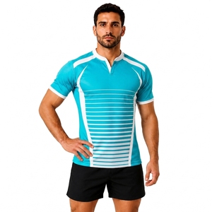 <b>Mens</b> Rugby Jersey Athletic Short Sleeve Sports Shirt Outdoor Training Match Team Wear Team Sports Training - Product Image 1