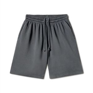 Pantalones Cortos Unisex Color Gris Carbón, Corte Holgado, Cintura Elástica Premium con Cordón, Prenda Esencial para Uso Diario, Casual, para Descansar y Hacer Ejercicio - Product Image 3