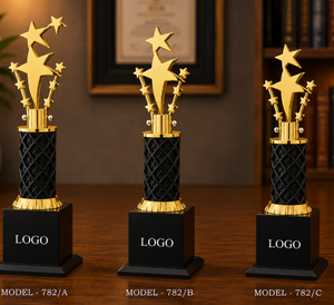 Trofeos Deportivos de Metal Fundido a Presión de Primera Calidad, Placas Grabadas, Diseño Portátil, Servicios de Personalización Completa, Base de MDF Azul - Product Image 1