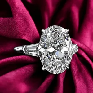Moissanite Engagement <b>Ring</b> <b>925</b> Sterling <b>Silver</b> Gold Plated Princess Cut Vintage Luxury Wedding <b>Ring</b> - Product Image 1