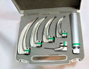 Laryngoscope à Fibre Optique Mac Set avec 5 Lames et Poignée, Instrument d'Anesthésie ORL en Acier Inoxydable, Fabricant OEM, CE - Product Image 5