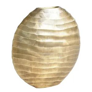 Handmade Modern Metal Iron Floor <b>Vases</b> Set Coastal Design Gold Finish Tabletop <b>Vase</b> Collection - Product Image 2