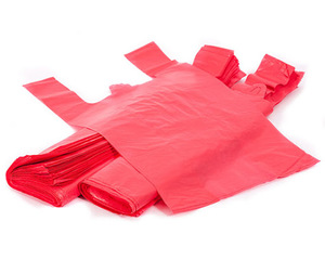 เสื้อยืดถุงพลาสติกสีแดงราคาดีกระเป๋าช็อปปิ้งเสื้อยืดพลาสติก - Product Image 1