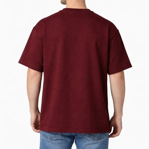 T-shirt pour homme, coupe ample, couleur unie, manches courtes, coton, col rond, tissu de haute qualité, décontracté. - Product Image 2