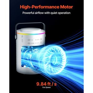 Enfriador de Aire Evaporativo Portátil 4 en 1 con Temporizador Inteligente, Mini Aire Acondicionado de 3 Velocidades, Tanque de Agua de 600 ml, 7 Opciones de Color - Product Image 6