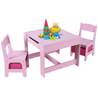 Set Meja Kursi Aktivitas Anak 3-in-1 Kayu Ergonomis Modern untuk Balita Ramah Lingkungan untuk Sekolah & Ruang Keluarga