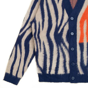 Cardigan unisexe d'hiver en maille unie, respirant, coupe oversize, chaud, en laine/acrylique - Product Image 3