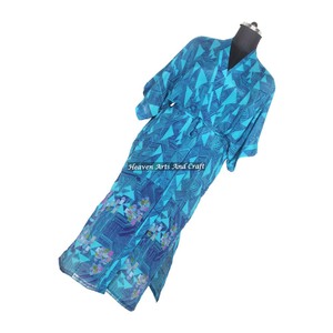 KL005 Bohemian Silk Sari Kimono Long <b>Robe</b> Winter Autumn Summer Wear Full Length Long Sleeves Quick <b>Dry</b> Vintage Cover - Product Image 6