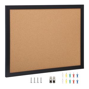 Pannello in Sughero 36x24 Pollici con Cornice Adesiva in MDF, Include 10 Puntine, Bacheca in Alluminio con Feltro per Esposizione e Decorazione - Product Image 5