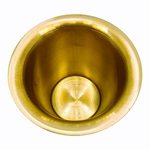 Dabara à café traditionnel en laiton, gravé à la main, design irrégulier, finition antique patinée, ensemble de 2 pièces, décoration d'intérieur YUVA - Product Image 3
