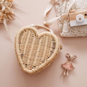 Handmade in Vietnam sustainable rattan heart bag <b>basket</b> children purses direct price from supplier - Product Image 4