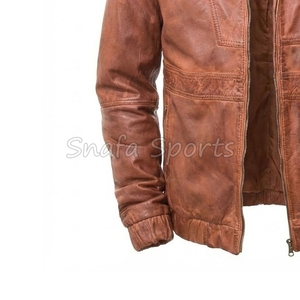 OEM High Quality Leather Jackets Hot Sale Casual Outdoor Slim Fit Stylish Biker Custom Motorcycle Leather Jacket for Men - Product Image 4