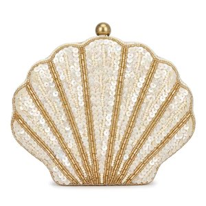 Sac à main de luxe pour femme en coquillages, style bohème, avec perles, pour soirée sur le thème des sirènes, mariage, taille personnalisée, vente en gros - Product Image 3