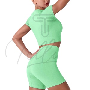 Conjunto de Yoga de 3 Piezas para Mujer, Leggings de Color Sólido de Alta Calidad con Conjunto de Sujetador Deportivo, Último Diseño - Product Image 6