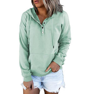 Vêtements pour femmes, sweats à capuche grande taille, service OEM, design personnalisé, boutons, nouveau style tendance, sweats à capuche en polaire pour femmes - Product Image 5
