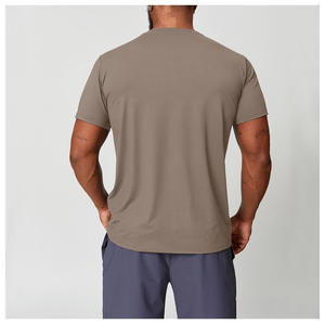 T-shirt pour homme en coton lourd de haute qualité, manches courtes, logo sur le devant, écologique, respirant, coupe classique, grande taille - Product Image 4