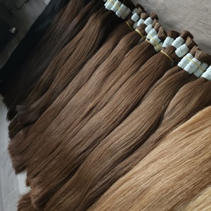 Extensiones de cabello a granel recto sedoso europeo ruso al por mayor 100% cabello humano crudo sin procesar negro y marrón - Product Image 4