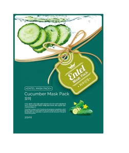 ENTEL (concombre) _ fabriqué en corée, soins de la peau à domicile, masque pour le corps, cosmétique, beauté du visage, feuille de Mascarillasl, coréen - Product Image 1