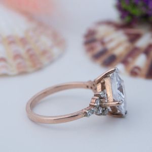 Latest New Arrivals S925 Sterling Silver Princess Cut Geometric Personalized <b>Crystal</b> Moissanite Engagement Wedding Customize - Product Image 4
